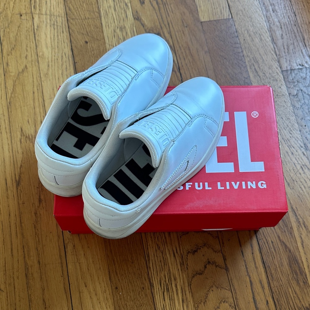 DIESEL White Slip-On Sneakers
